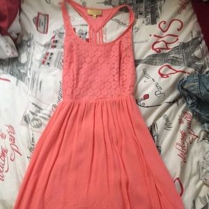 Pink open back flowy dress